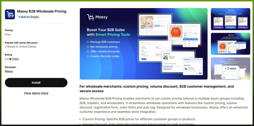 Massy B2b wholesale pricing