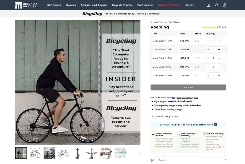 brooklyn bicycle co. with b2bridge.io