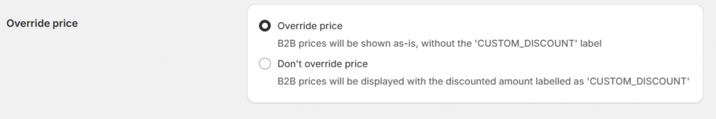 Override price