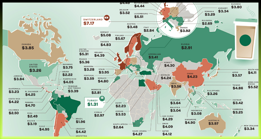 Starbucks uses location-based pricing