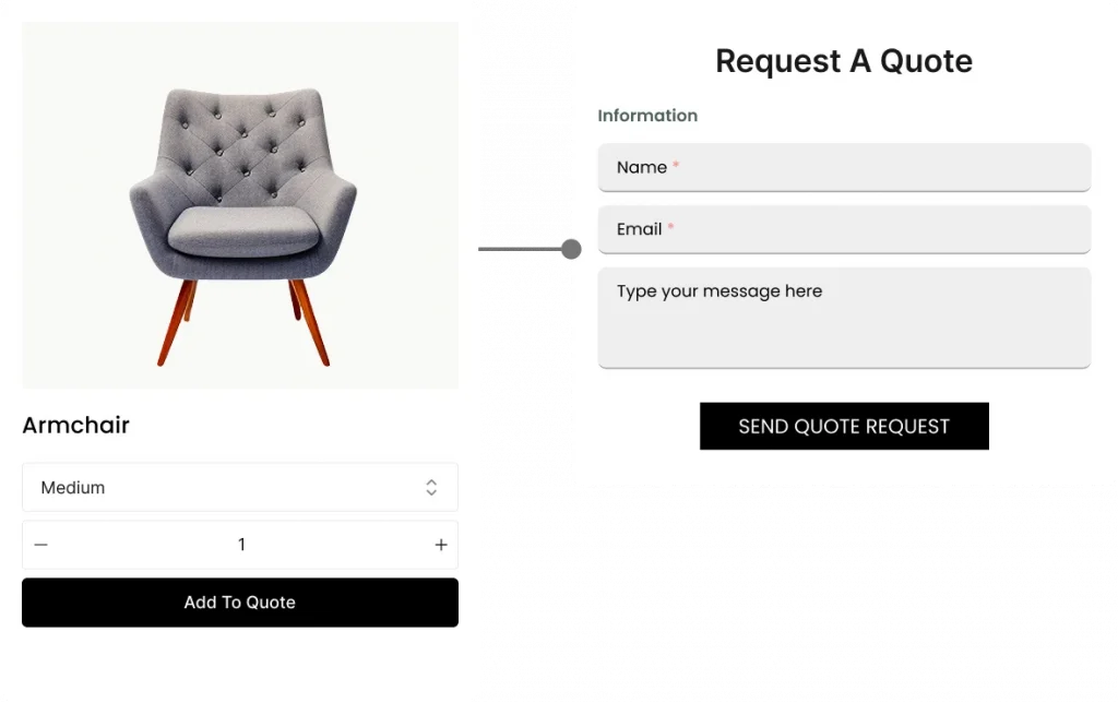 b2bridge feature tab request for quote