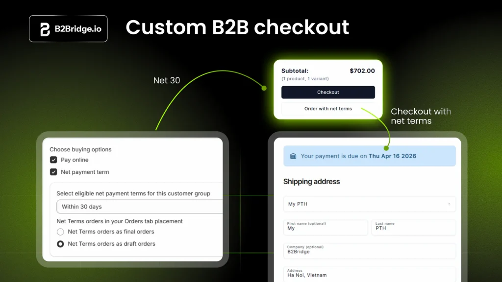 B2B support multiple B2B payment method for checkout