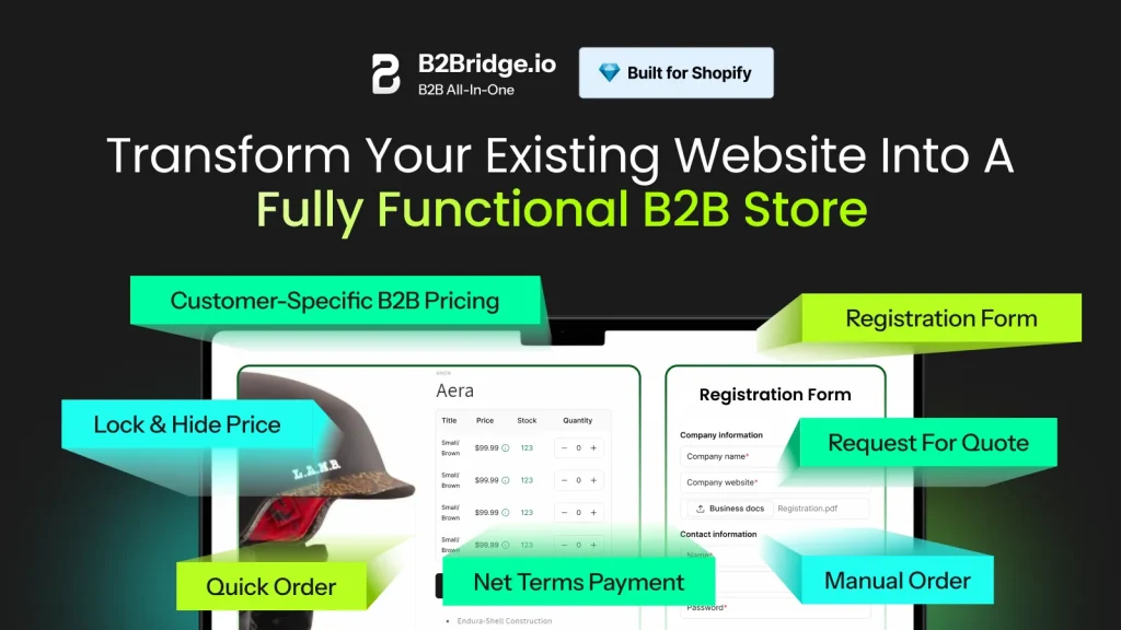 b2bridge.io app for shopify store
