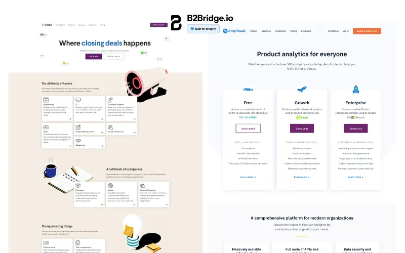 b2b product page by b2bridge.io