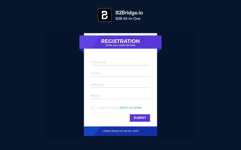 b2b shopify registration form by b2bridge.io