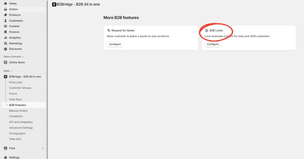lock hide price on shopify by b2bridge.io