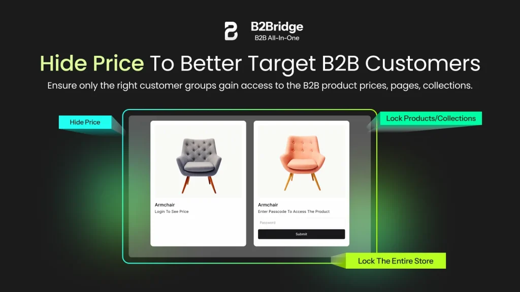 lock hide price product page by b2bridge.io