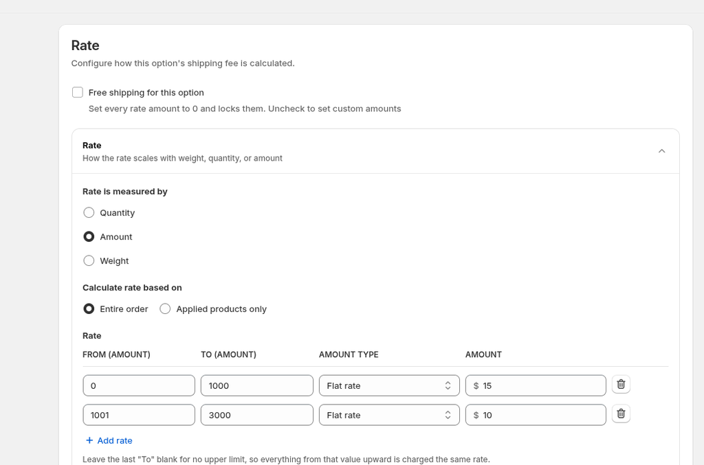 Build The Rate Table