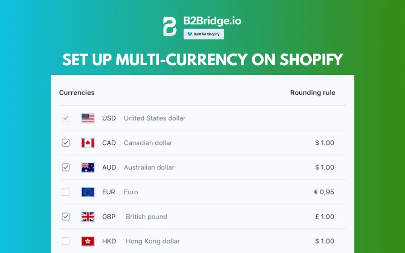 what is multi currency feature on shopify by b2bridge.io