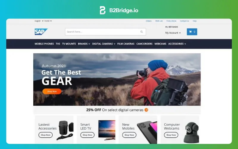 sap b2b ecommerce website examples reviewed by b2bridge.io