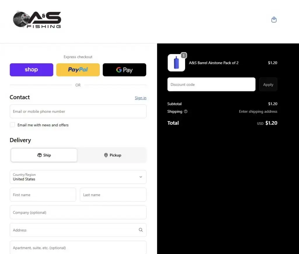 Ayersfish retail checkout