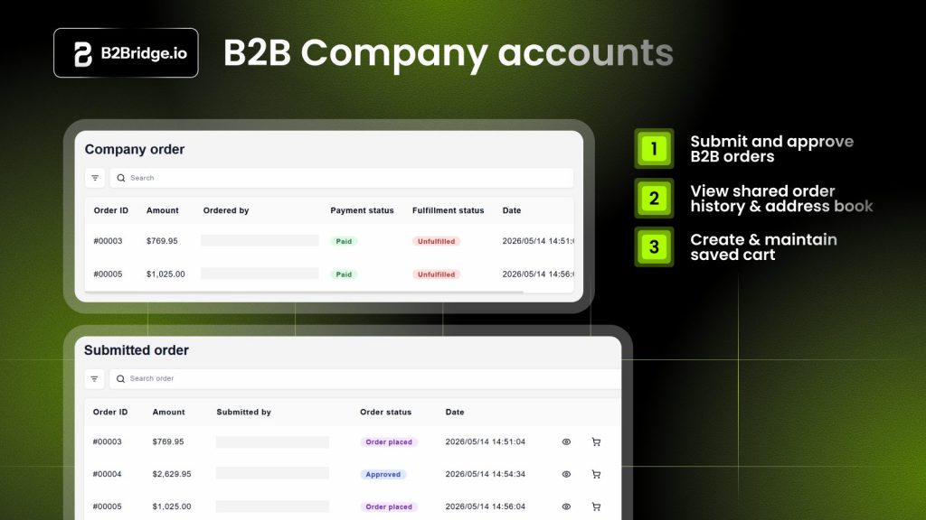 B2Brige company account feature