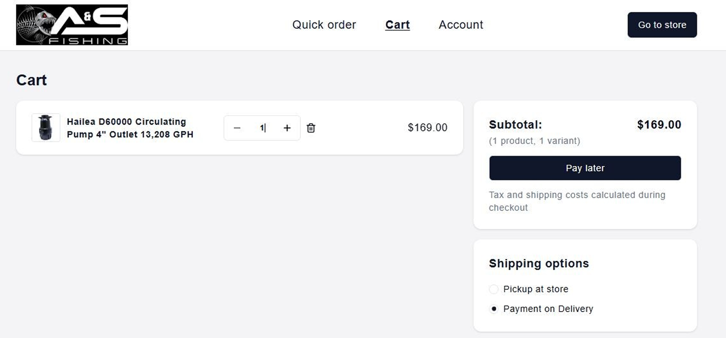 Payment on Delivery checkout option - Step 1
