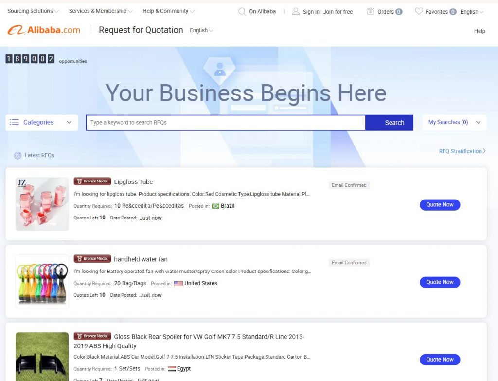 Alibaba b2b portal example