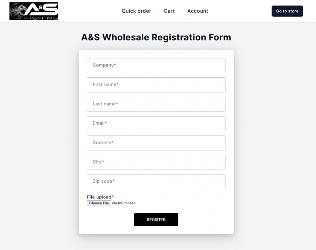 a&s wholesale registration form
