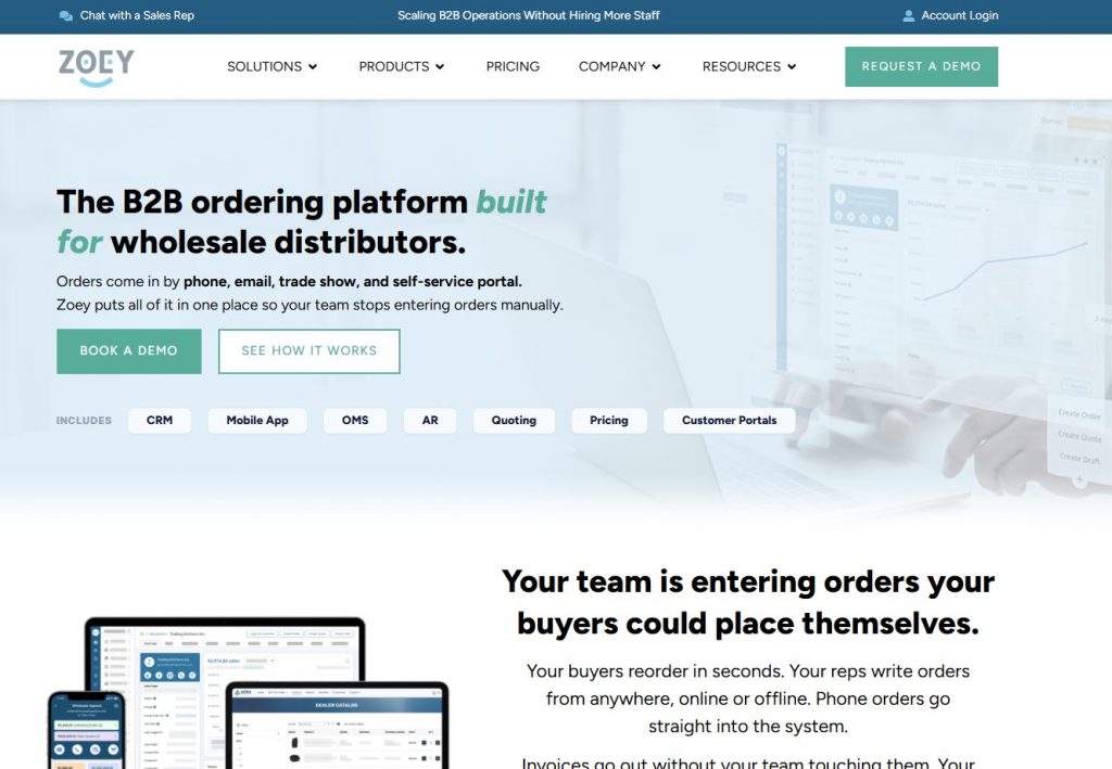 Zoey B2B platform