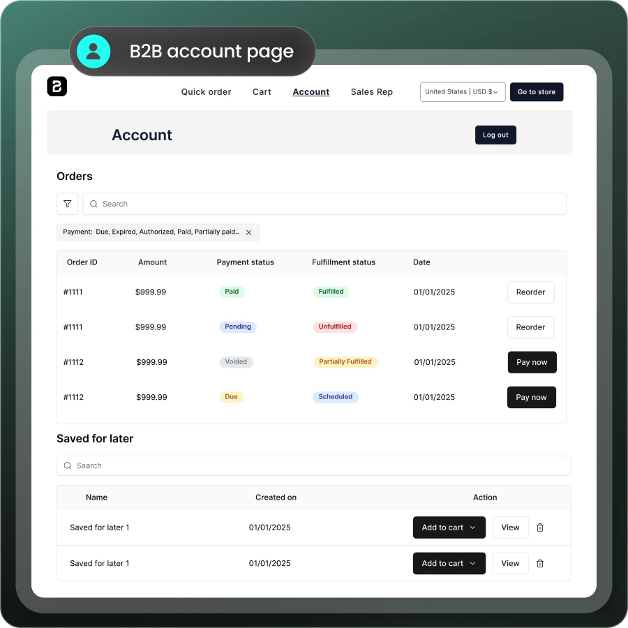 b2b-account-page