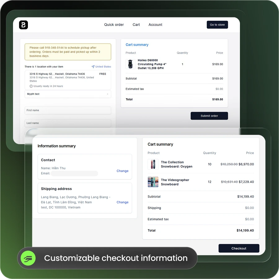 customizale-checkout-information