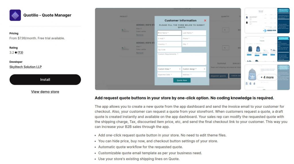 Quotilio for Low Cost Draft Quote Automation