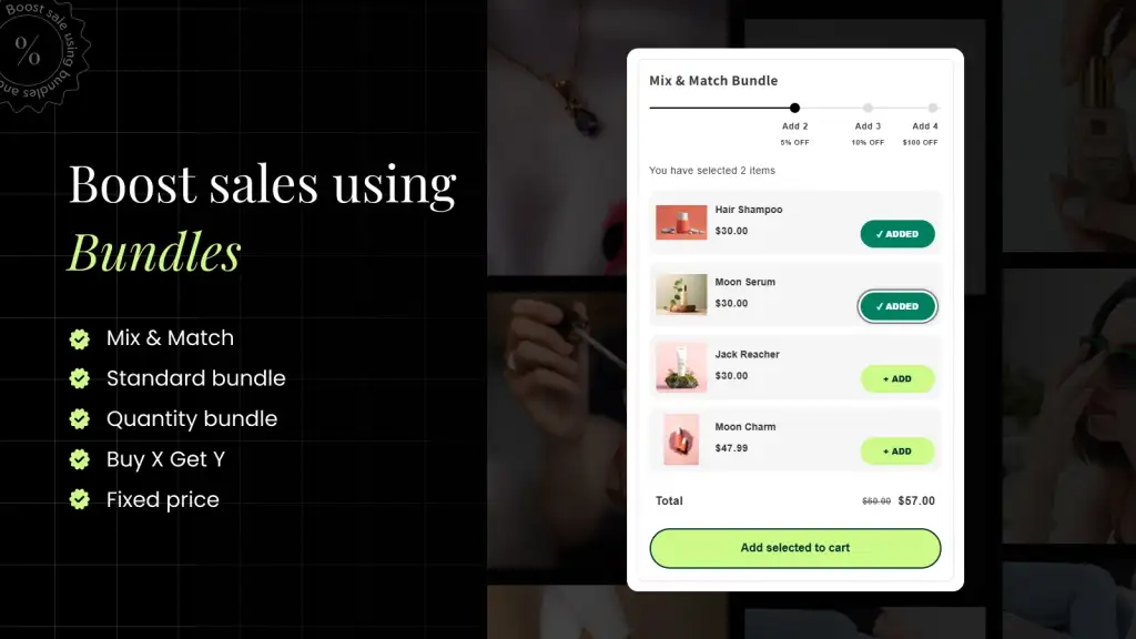 Boost sales using bundles