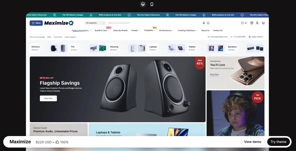 Maximize theme
